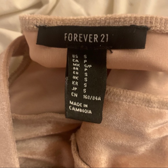 🆕 Forever 21 | Blush Pink Velvet Bodycon Dress S - Picture 5 of 5